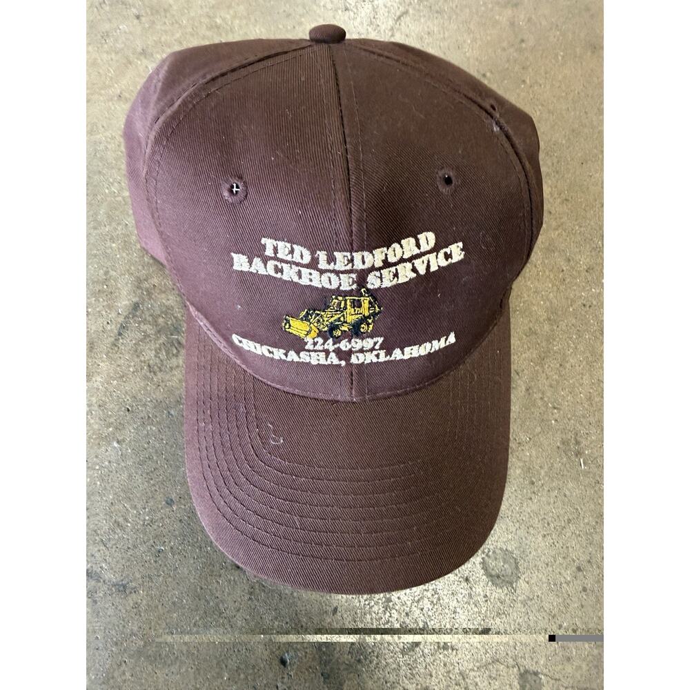 Ted Ledford Backhoe Service Chickasha Oklahoma Promo Hat Brown Otto Cap